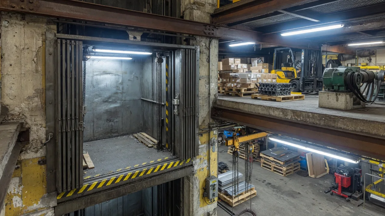 Factory goods elevator in Hospete